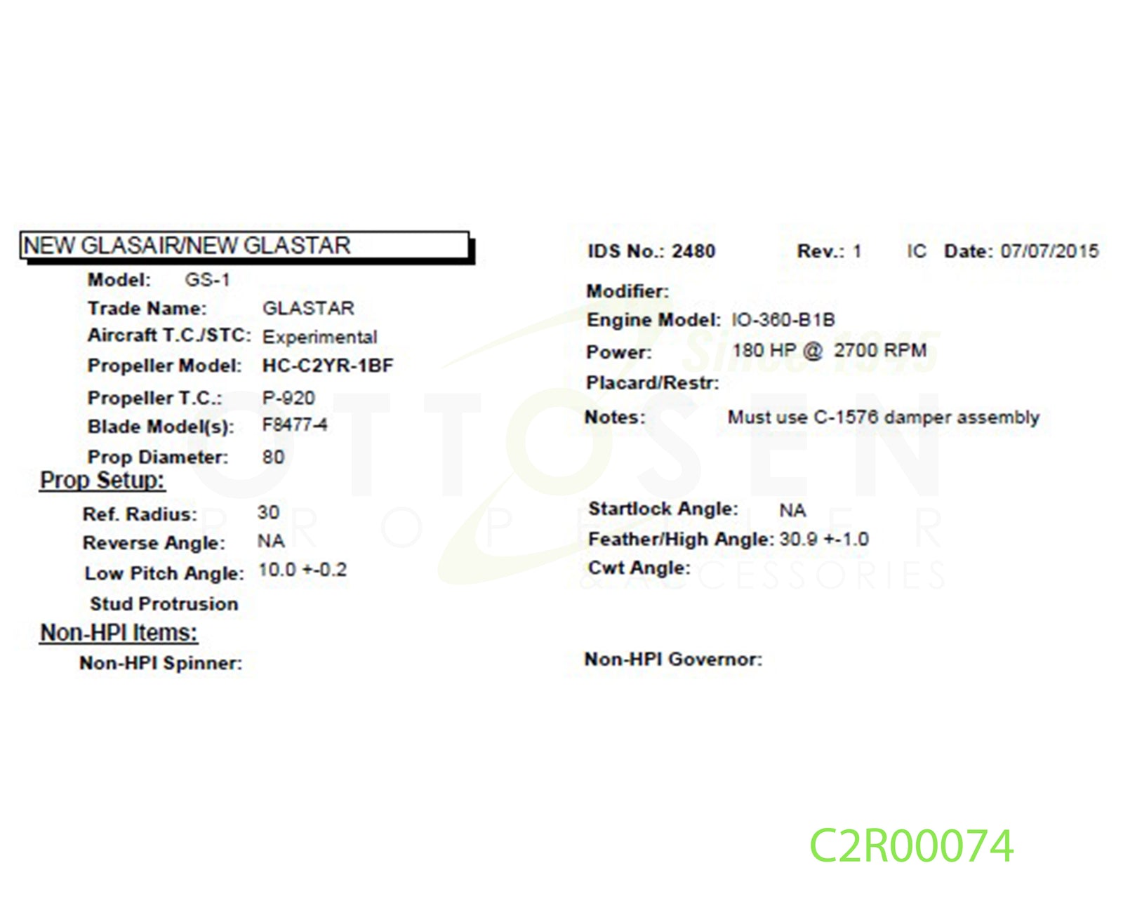 C2R00074-HARTZELL-PROPELLER-HC-C2YR-1BF-F8477-4-SM16-C-1576-PICTURE-1