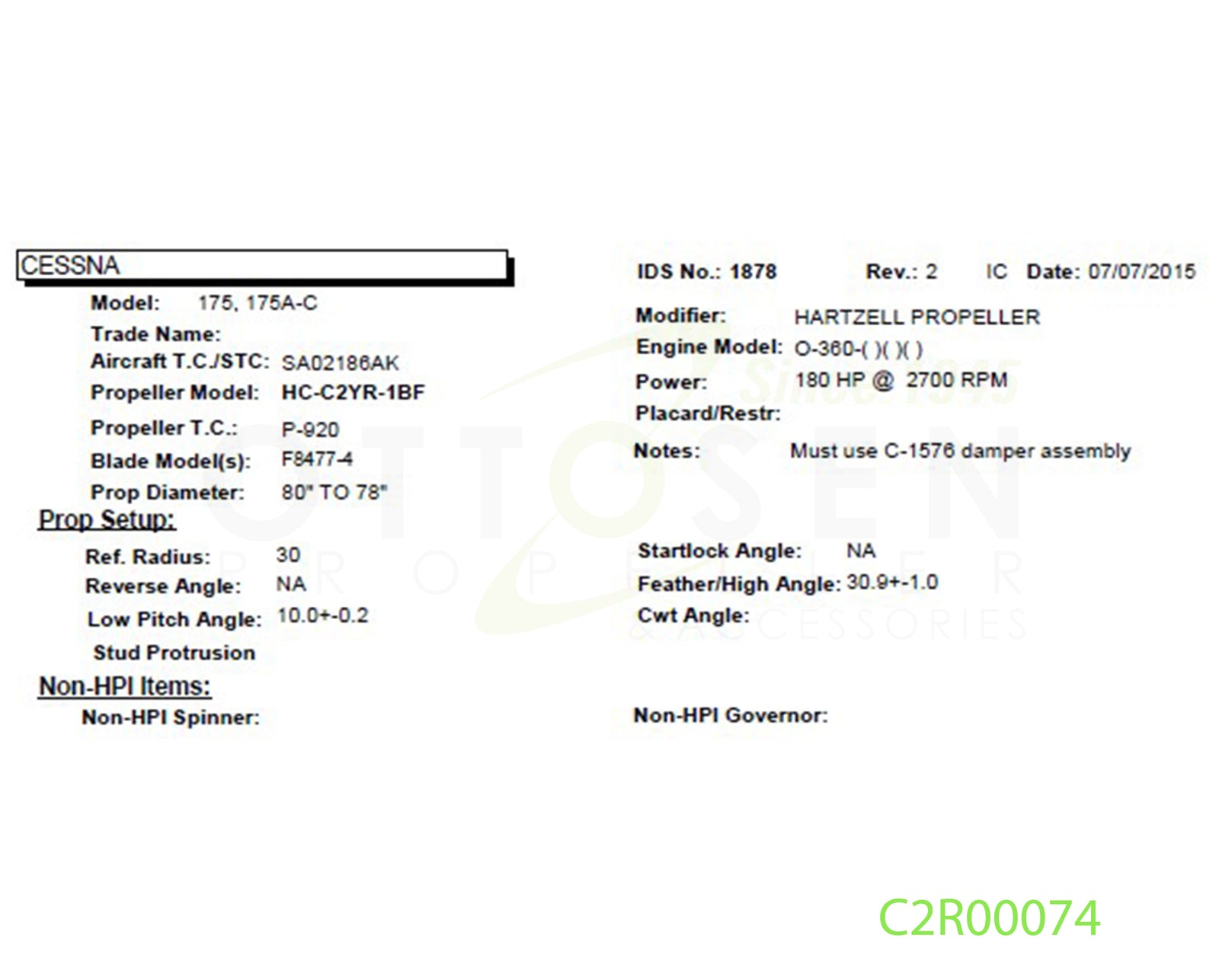 C2R00074-HARTZELL-PROPELLER-HC-C2YR-1BF-F8477-4-SM16-C-1576-PICTURE-7