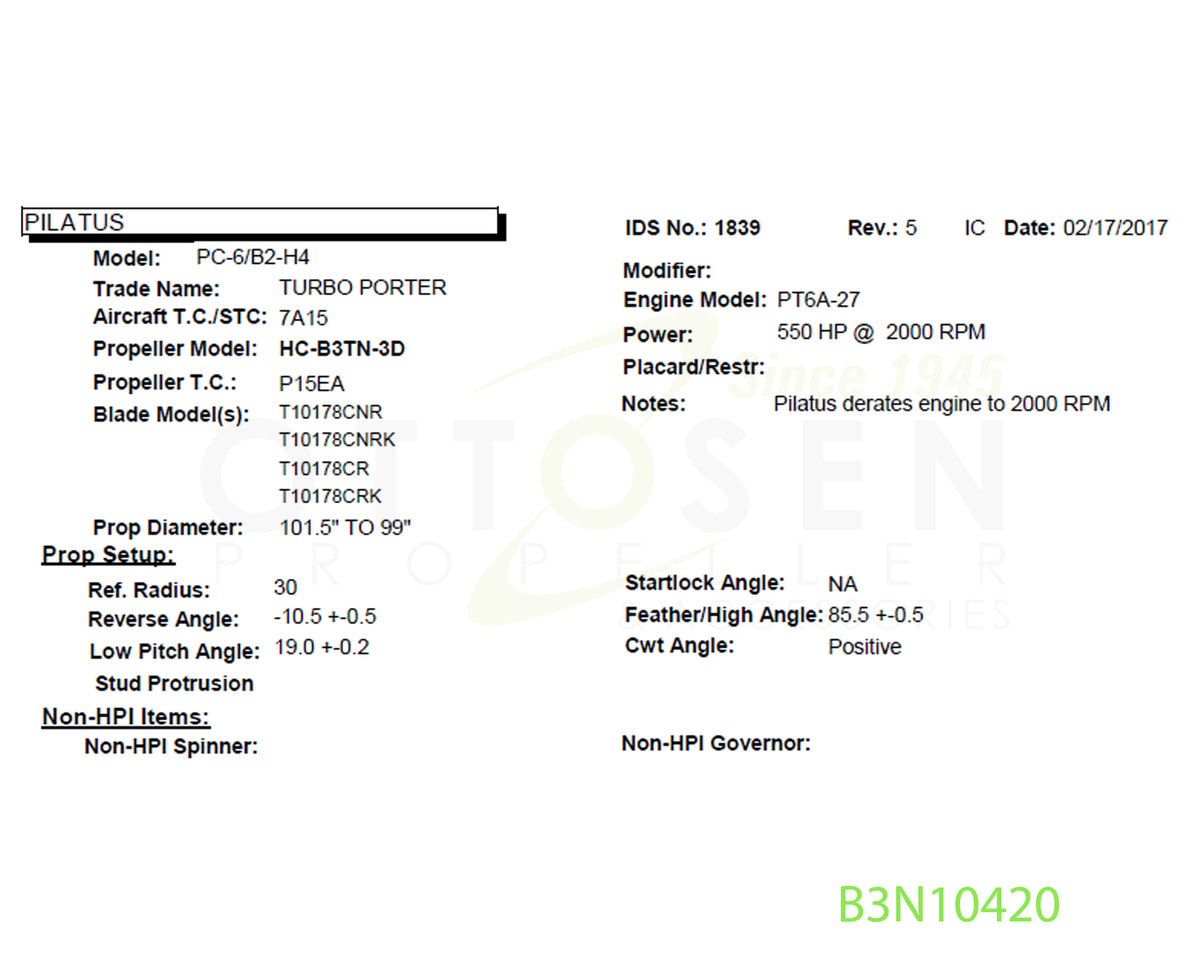B3N10420-HARTZELL-PROPELLER-HC-B3TN-3D-T10178CNRK-BULKHEAD-PICTURE-1