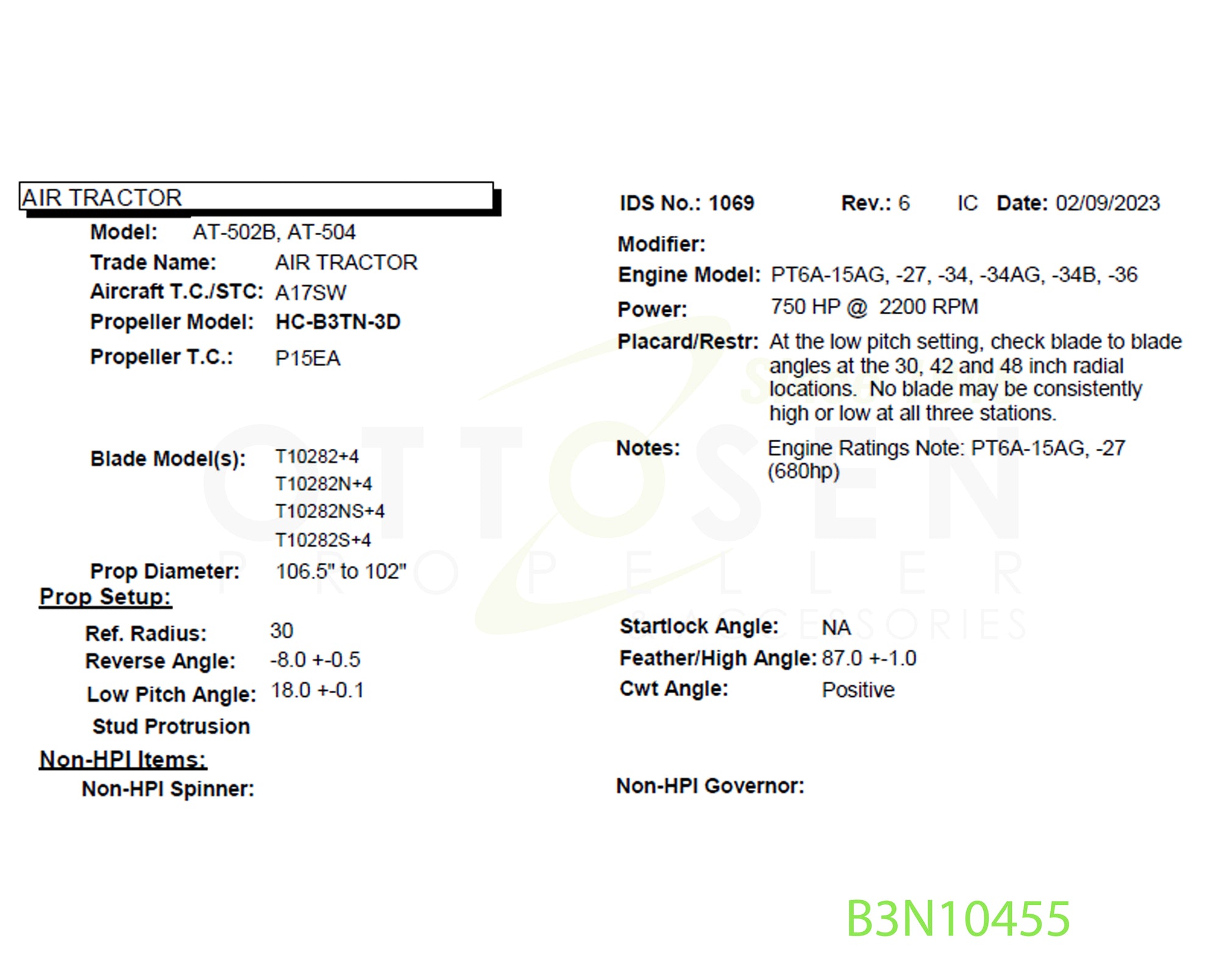 B3N10455-HARTZELL-PROPELLER-HC-B3TN-3D-T10282NS-4-BULKHEAD-PICTURE-1