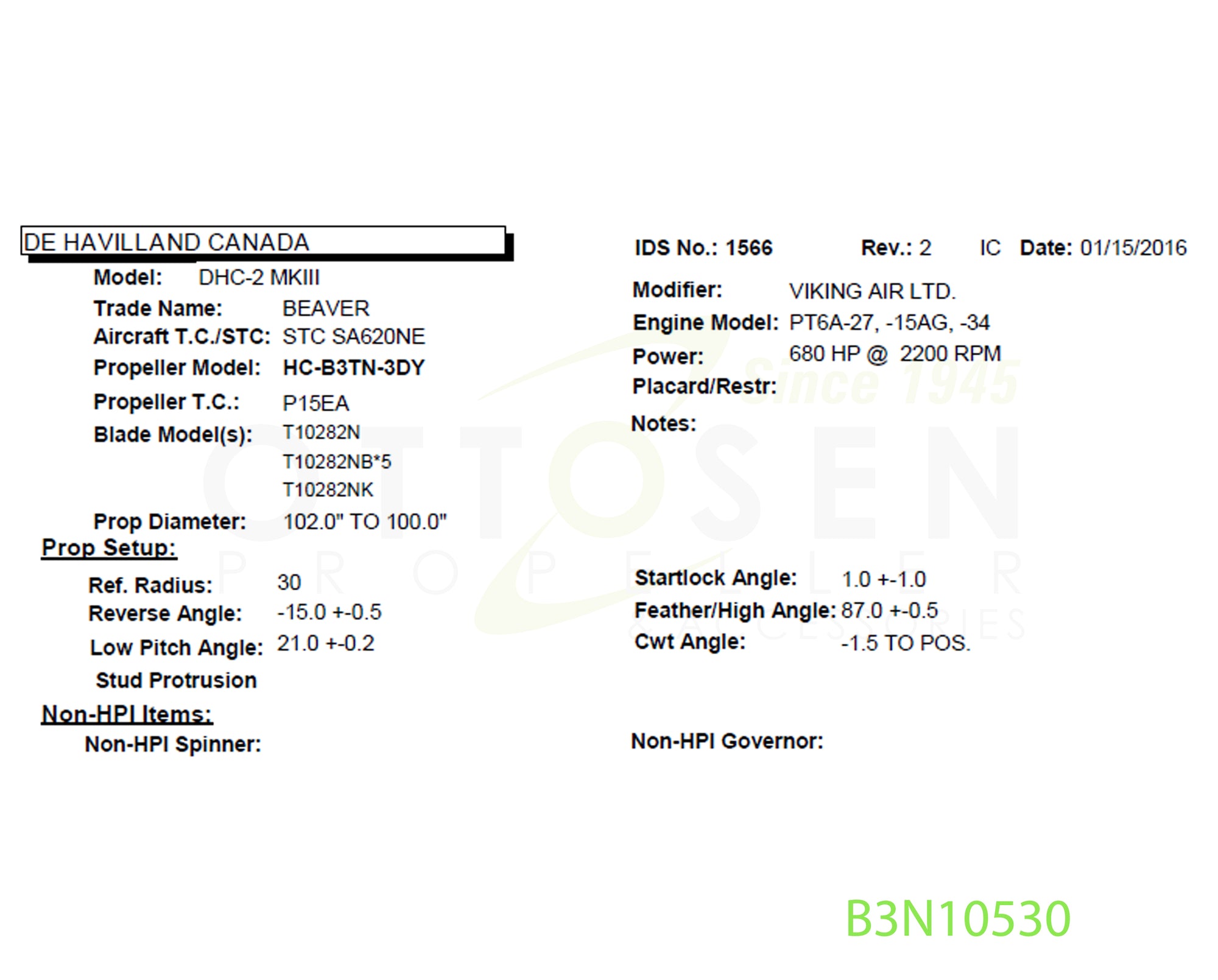 B3N10530-HARTZELL-PROPELLER-HC-B3TN-3DY-T10282N-BULKHEAD-PICTURE-1