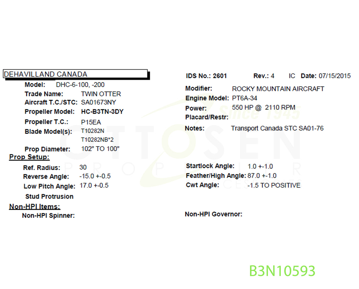 B3N10593-HARTZELL-PROPELLER-HC-B3TN-3DY-T10282NB*2-C-3064-1P-PICTURE-1
