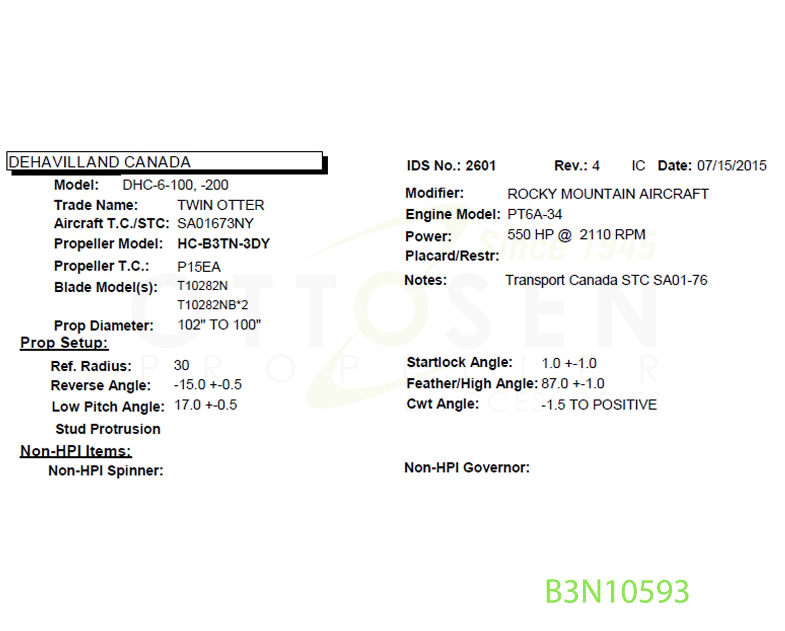 B3N10593-HARTZELL-PROPELLER-HC-B3TN-3DY-T10282NB*2-C-3064-1P-PICTURE-1