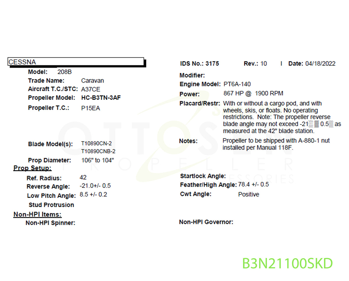 B3N21100SKD-HARTZELL-PROPELLER-HC-B3TN-3AF-T10890CNB-2-SPINNER-PICTURE-1