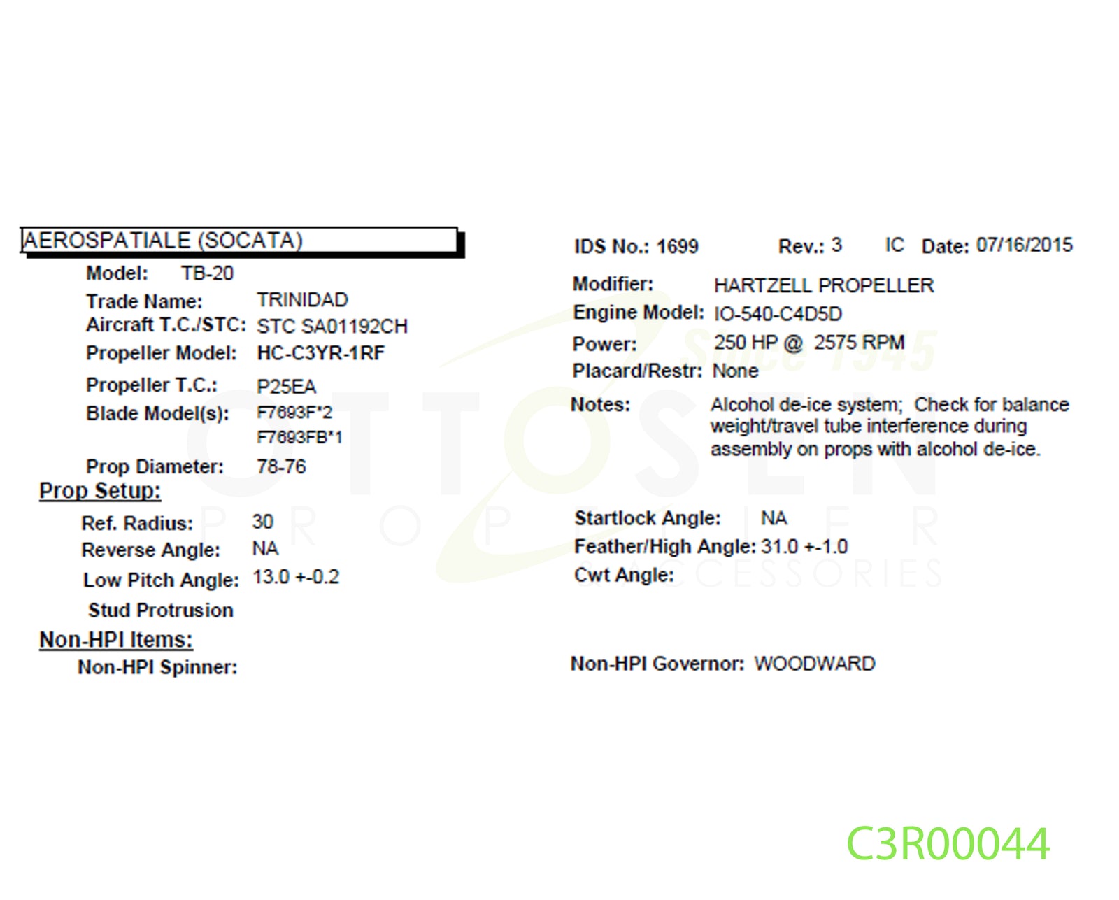 C3R00044-HARTZELL-PROPELLER-HC-C3YR-1RF-F7693FB*1-SM6-PICTURE-1