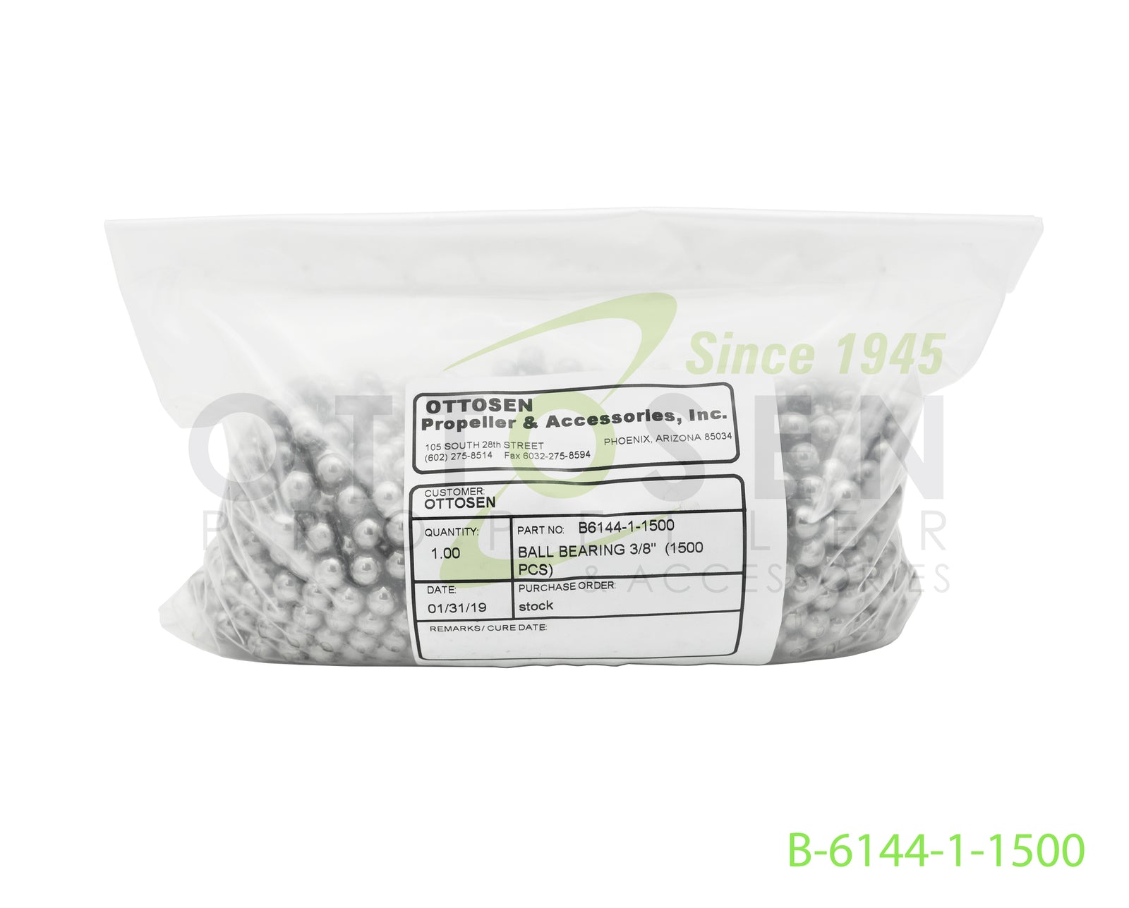 B-6144-1-1500-HARTZELL-PROPELLER-3-8-INCH-BALL-BEARING-PICTURE-1