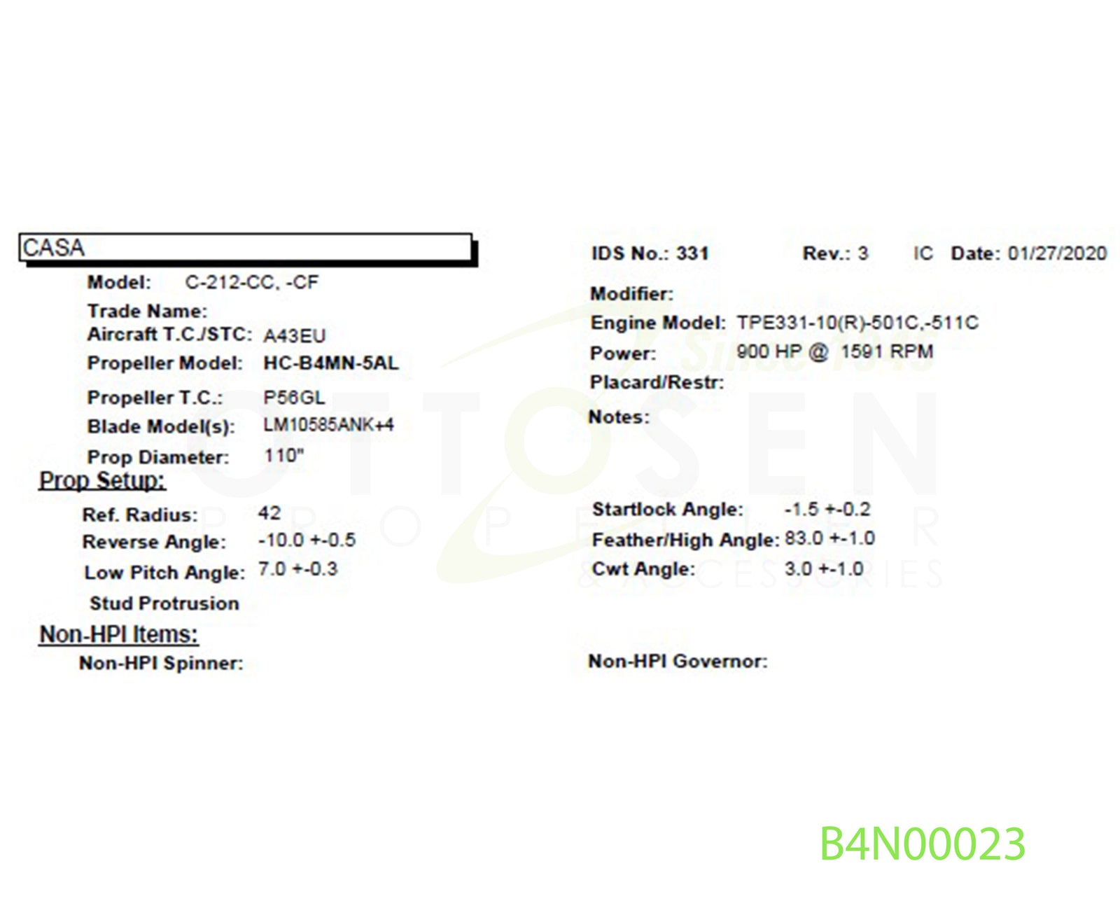 B4N00023-HARTZELL-PROPELLER-HC-B4MN-5AL-LM10585ANK+4-DEICE-PICTURE-1
