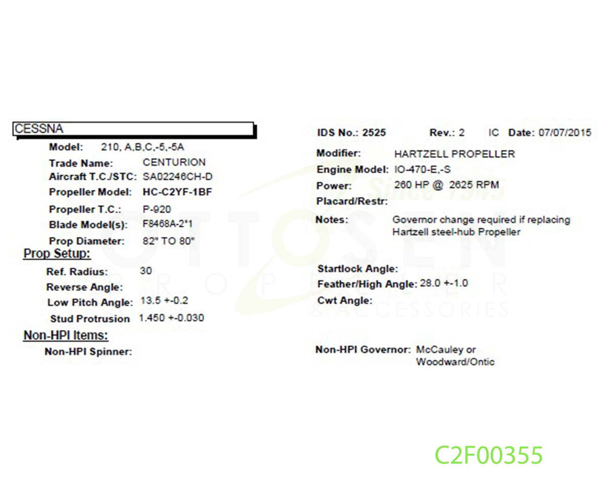 C2F00355-HARTZELL-PROPELLER-HC-C2YF-1BF-F8468A-2*1-SM16-PICTURE-1