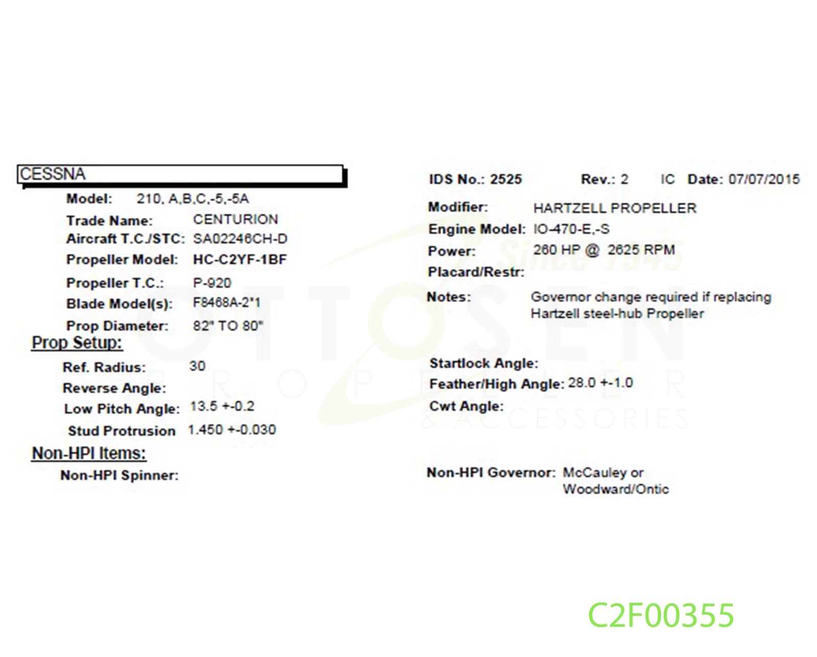 C2F00355-HARTZELL-PROPELLER-HC-C2YF-1BF-F8468A-2*1-SM16-PICTURE-1