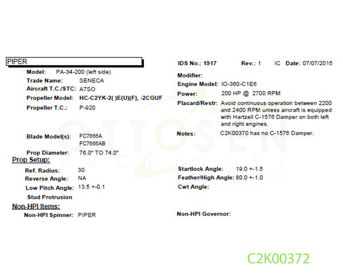 C2K00372-HARTZELL-PROPELLER-HC-C2YK-2CGUF-FC7666AB-SM16-DAMPER-PICTURE-1