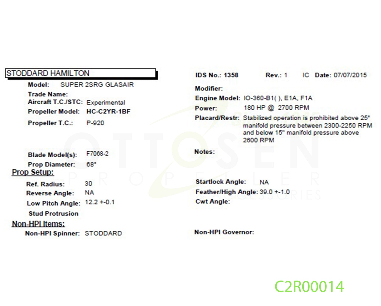 C2R00014-HARTZELL-PROPELLER-HC-C2YR-1BF-F7068-2-SM8-PICTURE-1