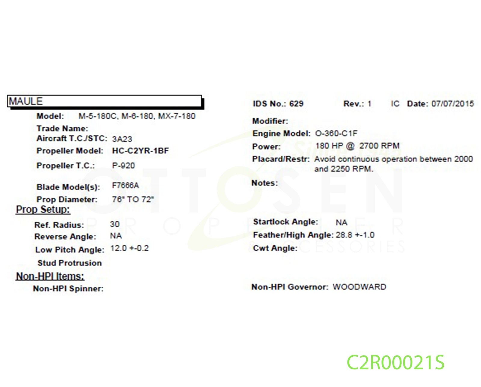 C2R00021S-HARTZELL-PROPELLER-HC-C2YR-1BF-F7666A-A-2298-2P-PICTURE-2