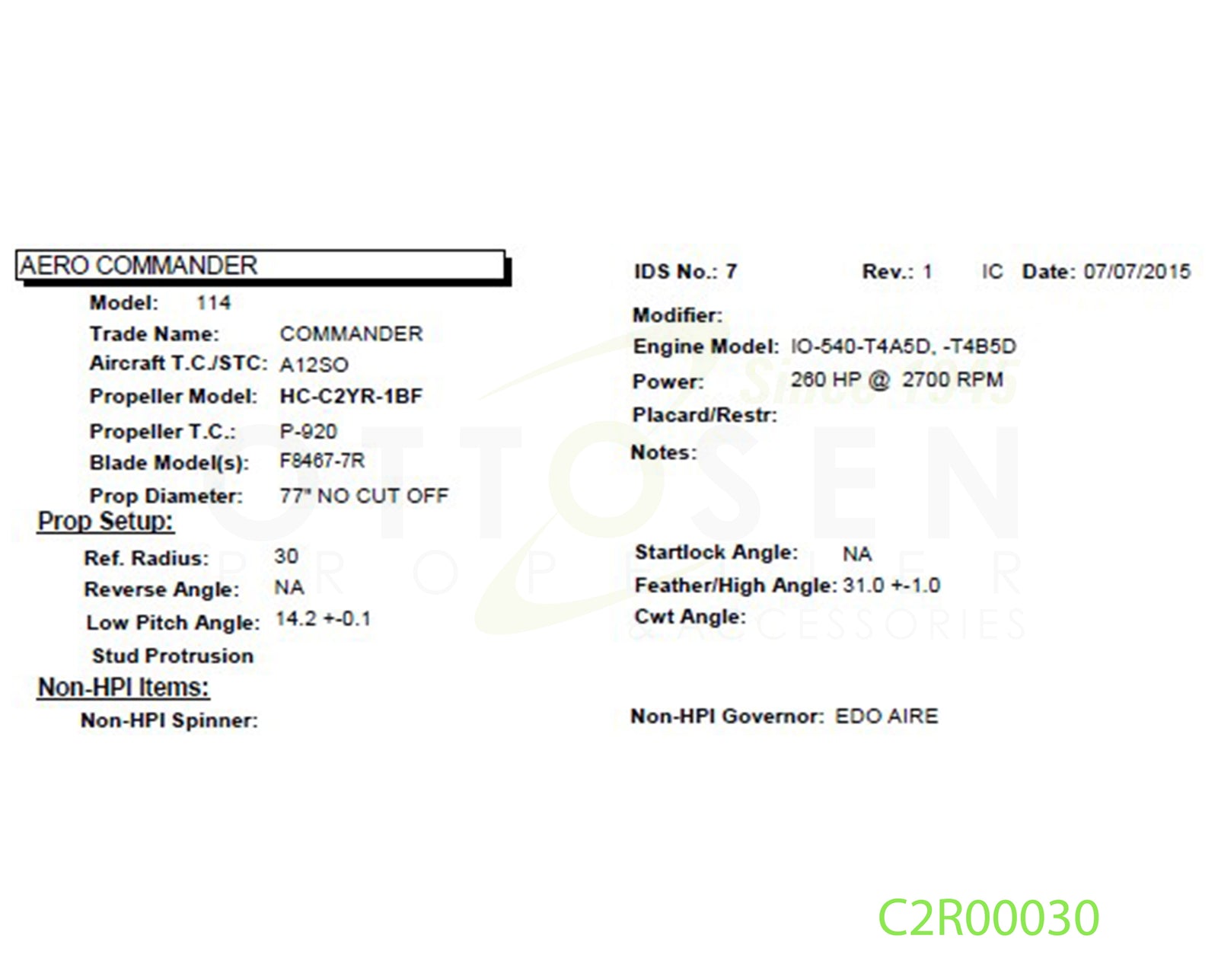 C2R00030-HARTZELL-PROPELLER-HC-C2YR-1BF-F8467-7R-SM4-PICTURE-1