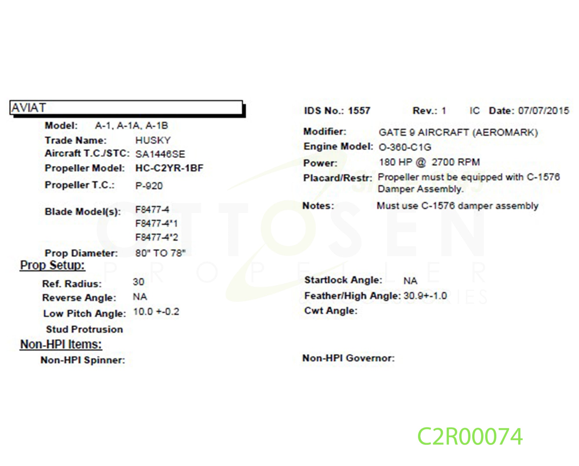 C2R00074-HARTZELL-PROPELLER-HC-C2YR-1BF-F8477-4-SM16-C-1576-PICTURE-3