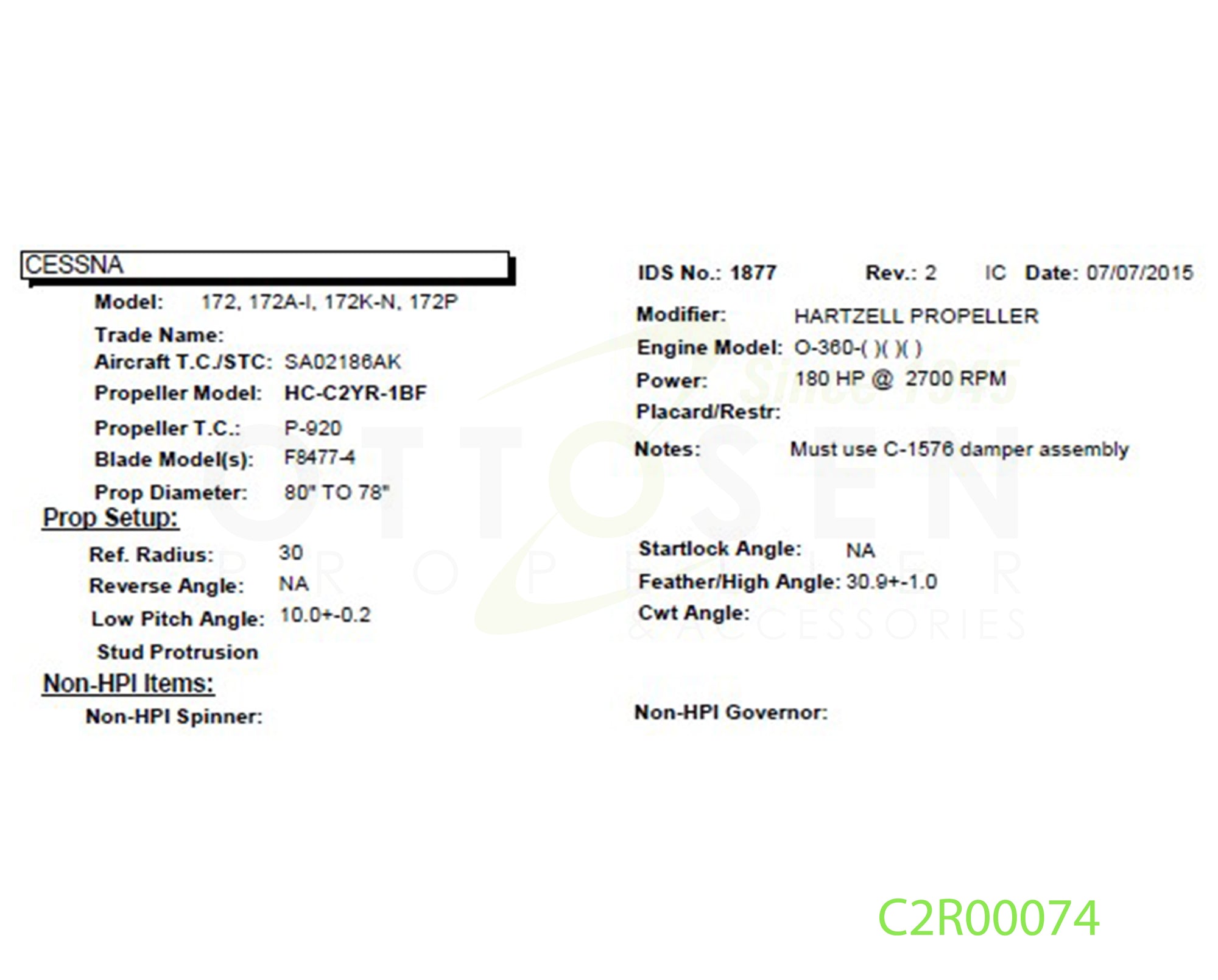 C2R00074-HARTZELL-PROPELLER-HC-C2YR-1BF-F8477-4-SM16-C-1576-PICTURE-6