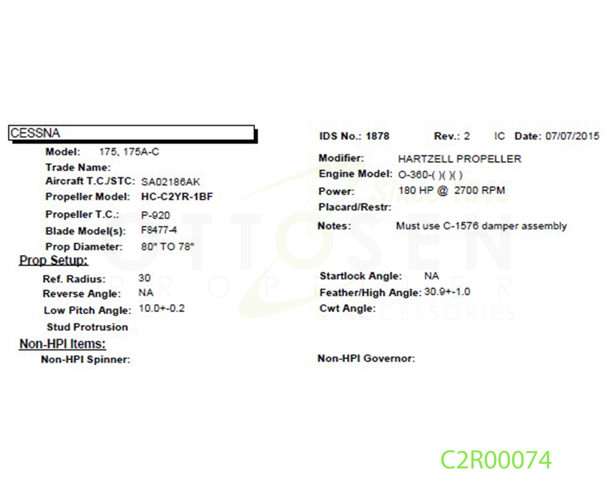 C2R00074-HARTZELL-PROPELLER-HC-C2YR-1BF-F8477-4-SM16-C-1576-PICTURE-7