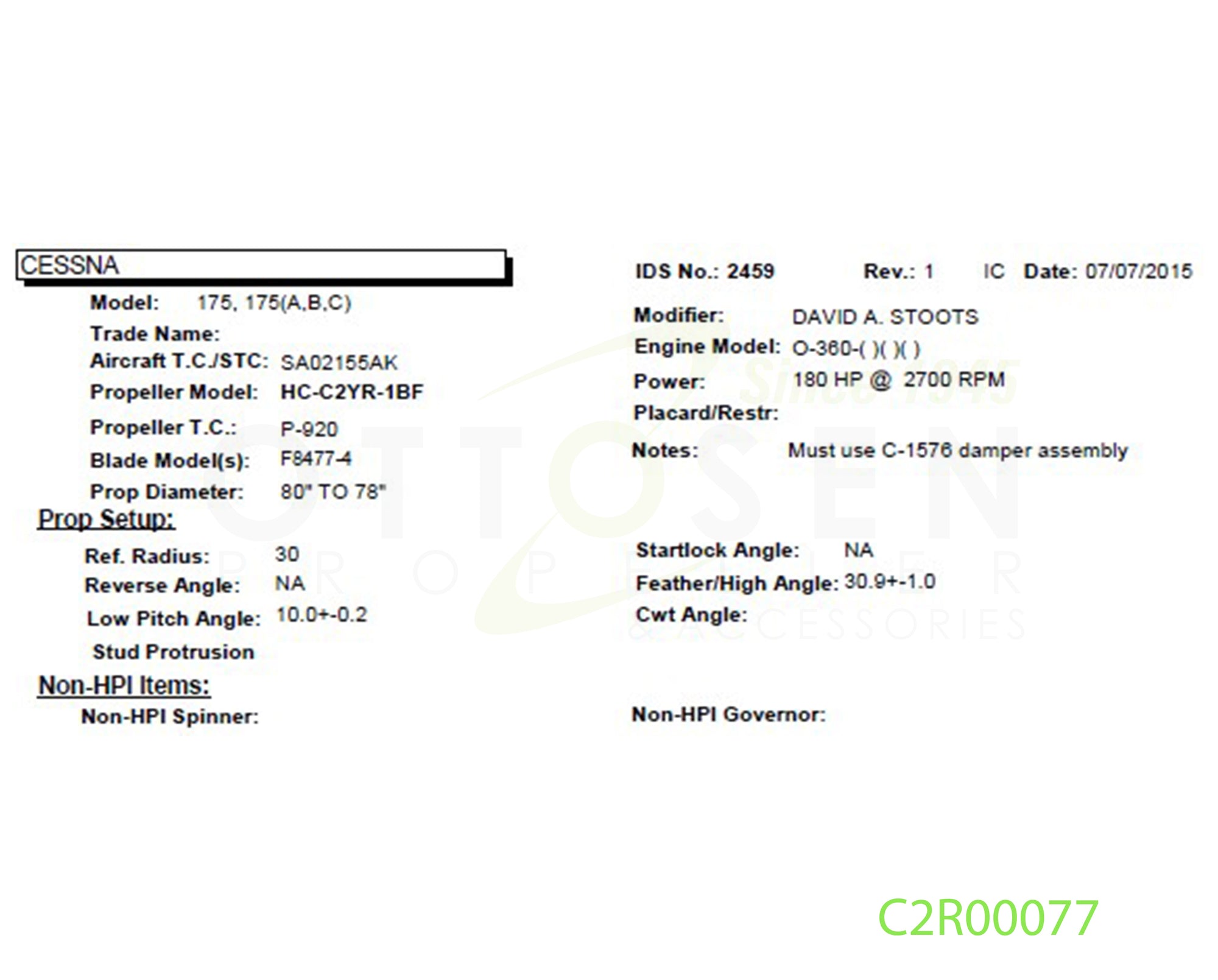 C2R00077-HARTZELL-PROPELLER-HC-C2YR-1BF-F8477-4-SM16-C-1576-PICTURE-3