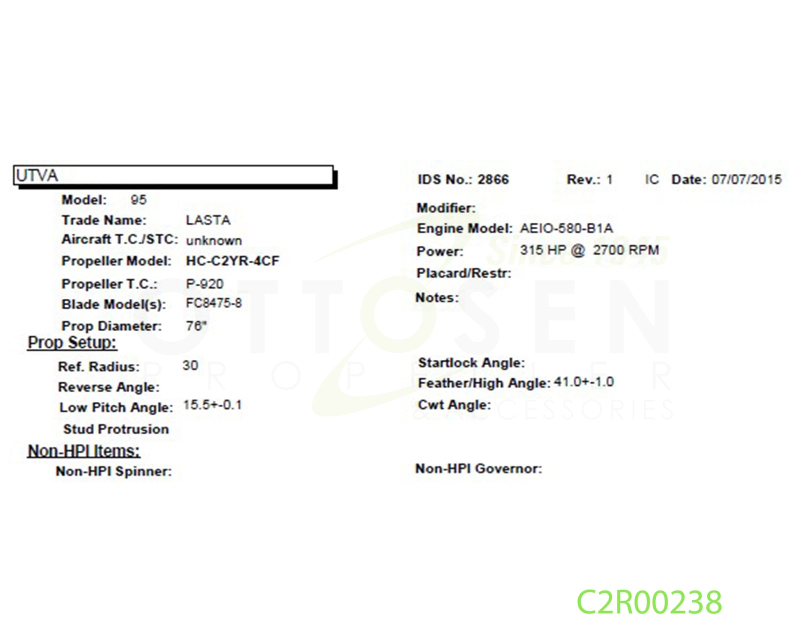 C2R00238-HARTZELL-PROPELLER-HC-C2YR-4CF-FC8475-8-SM32-PICTURE-1