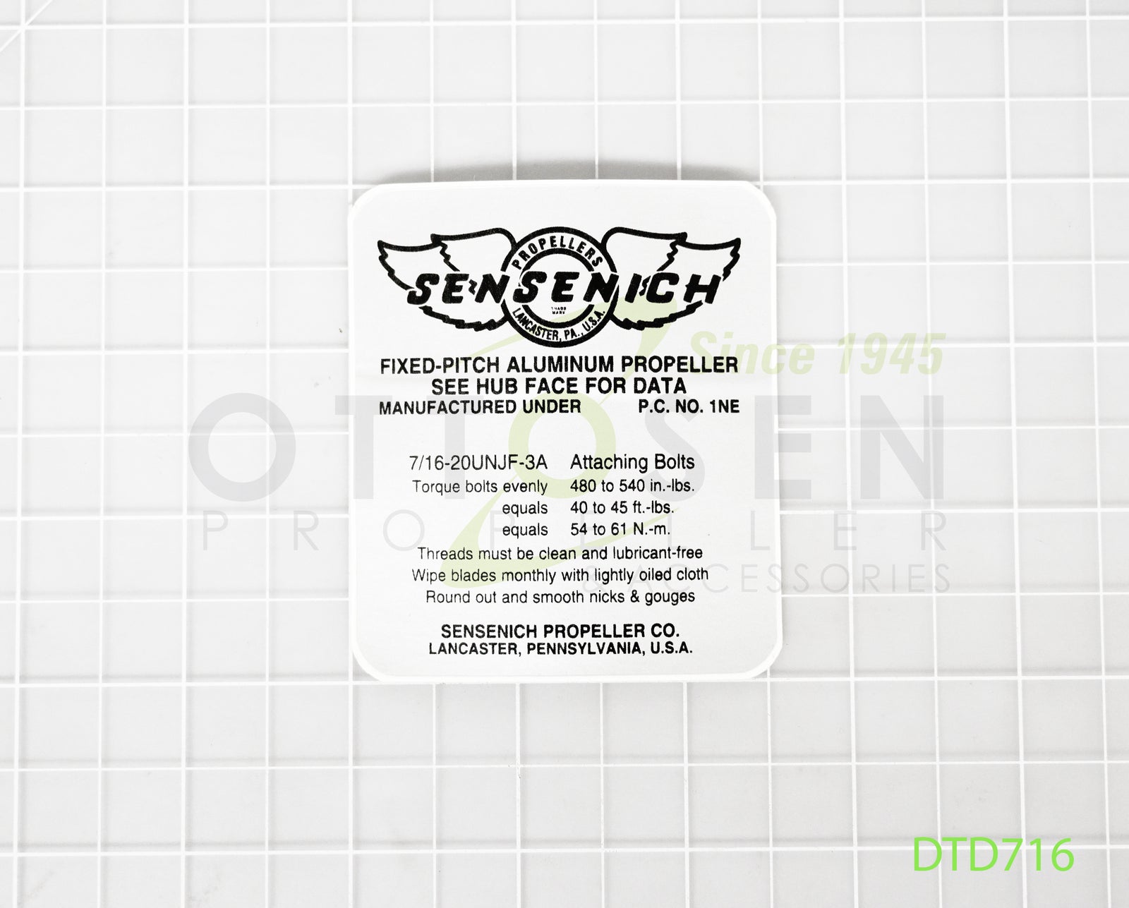 DTD716-SENSENICH-PROPELLER-TORQUE-DECAL-PICTURE-2