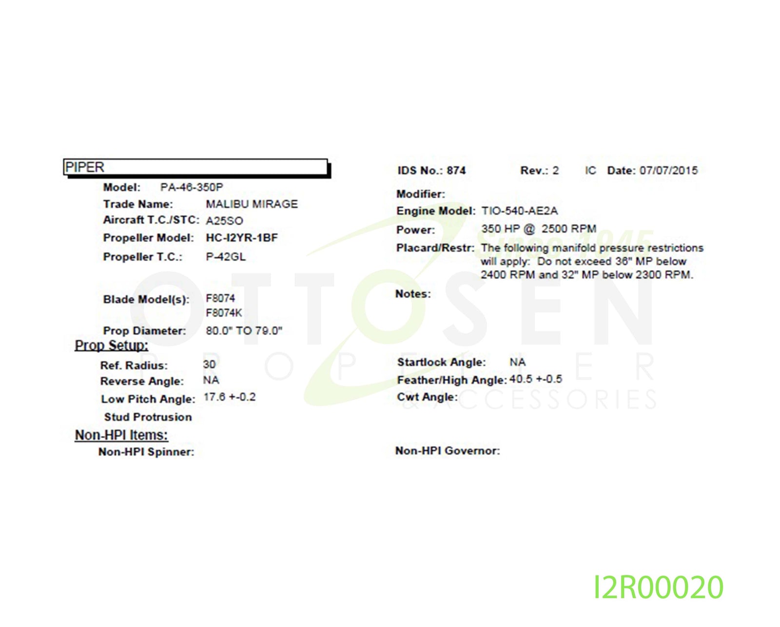 I2R00020-HARTZELL-PROPELLER-HC-I2YR-1BF-F8074K-SM19-PICTURE-1