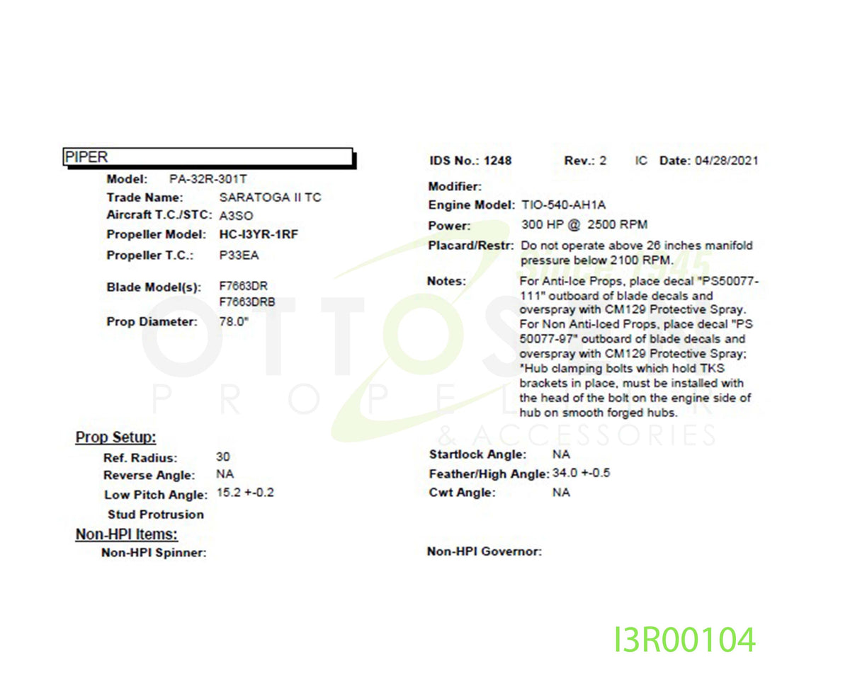 I3R00104-HARTZELL-PROPELLER-HC-I3YR-1RF-F7663DRB-SM25-PICTURE-1