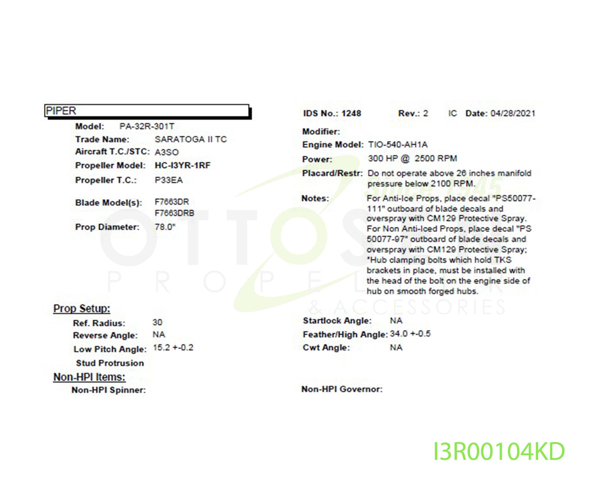 I3R00104KD-HARTZELL-PROPELLER-HC-I3YR-1RF-F7663DRB-SM25-PICTURE-1