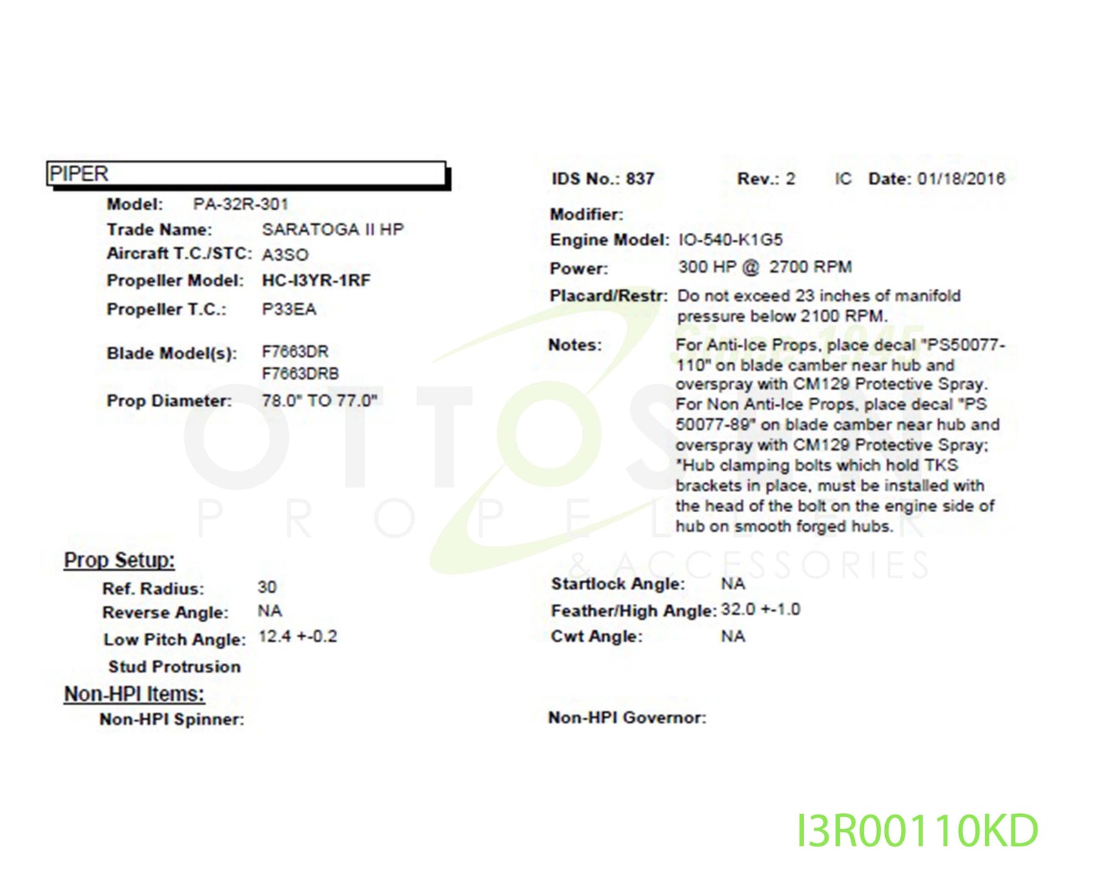 I3R00110KD-HARTZELL-PROPELLER-HC-I3YR-1RF-F7663DR-SM25-PICTURE-2