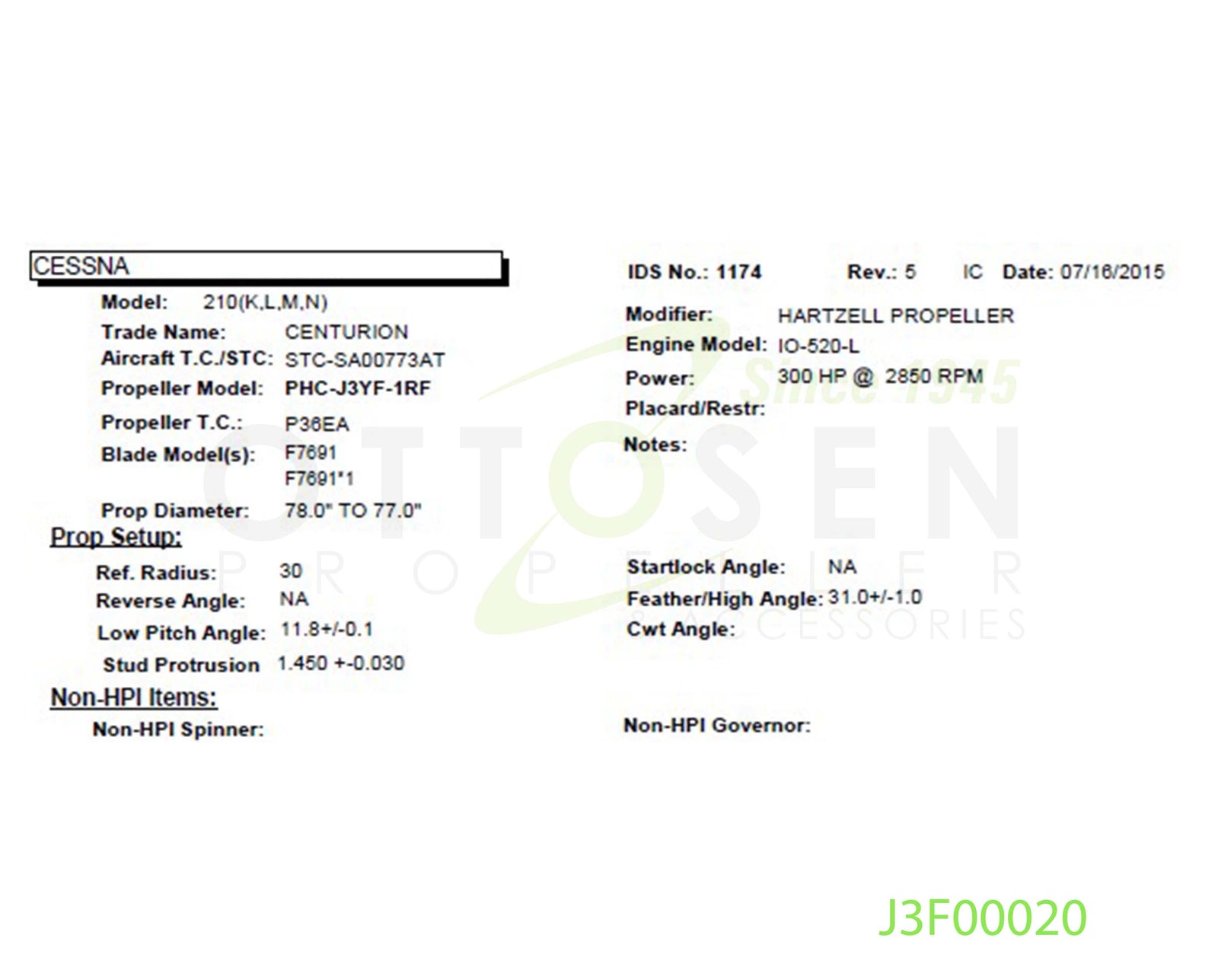 J3F00020-HARTZELL-PROPELLER-PHC-J3YF-1RF-F7691-SM9-PICTURE-1