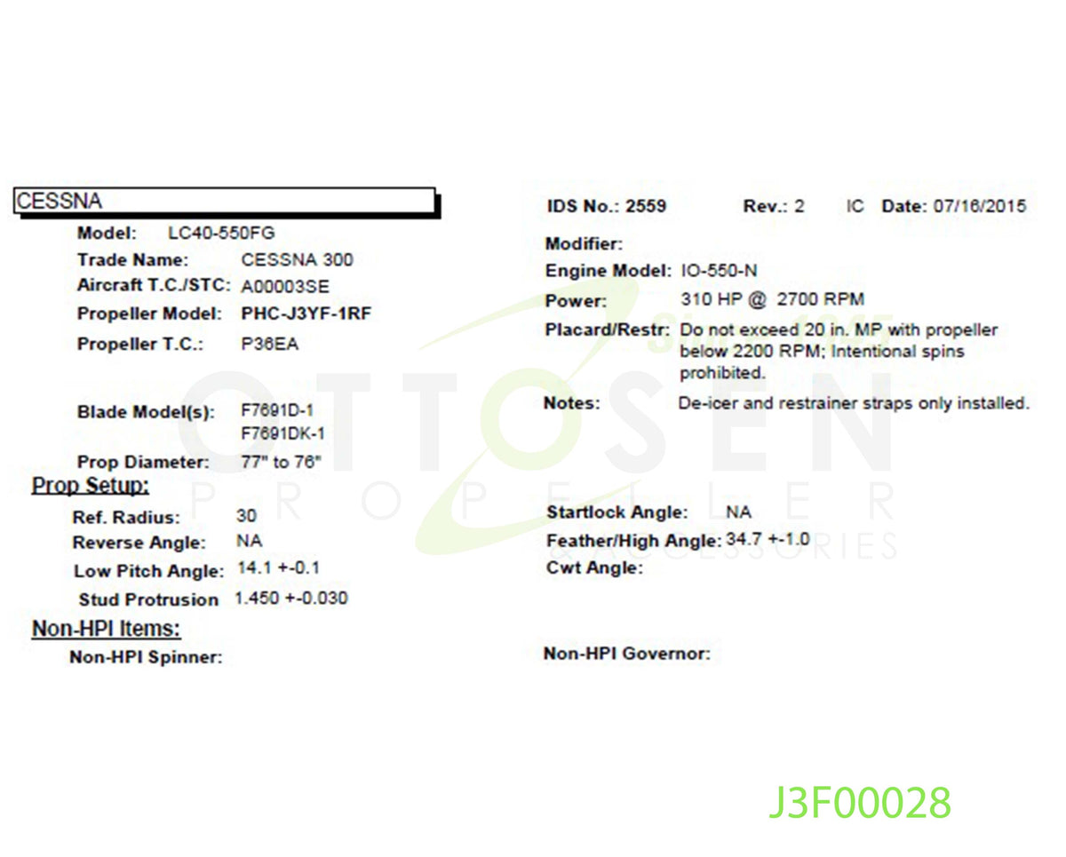 J3F00028-HARTZELL-PROPELLER-PHC-J3YF-1RF-F7691D-1-SM35-PICTURE-2