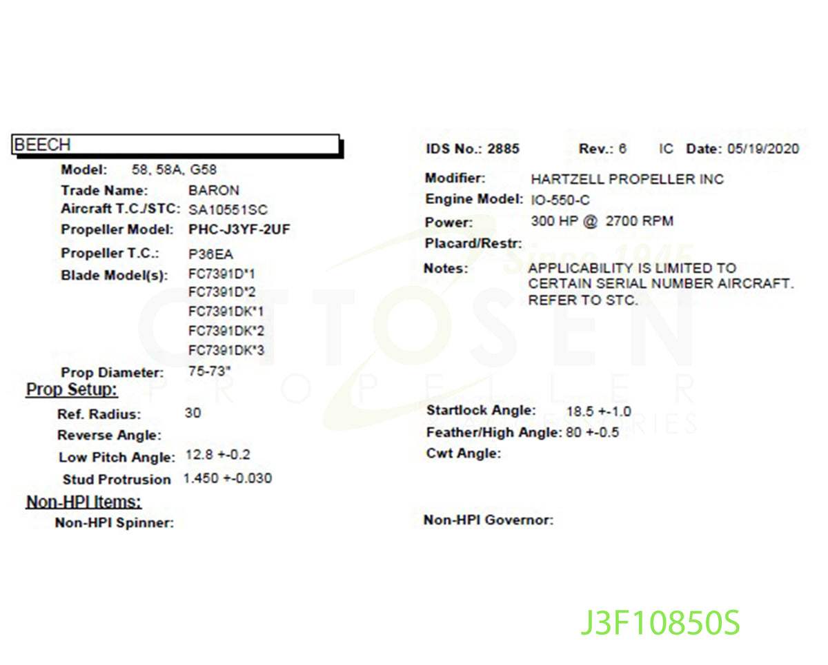 J3F10850S-HARTZELL-PROPELLER-PHC-J3YF-2UF-FC7391DK*2-SM17-PICTURE-1