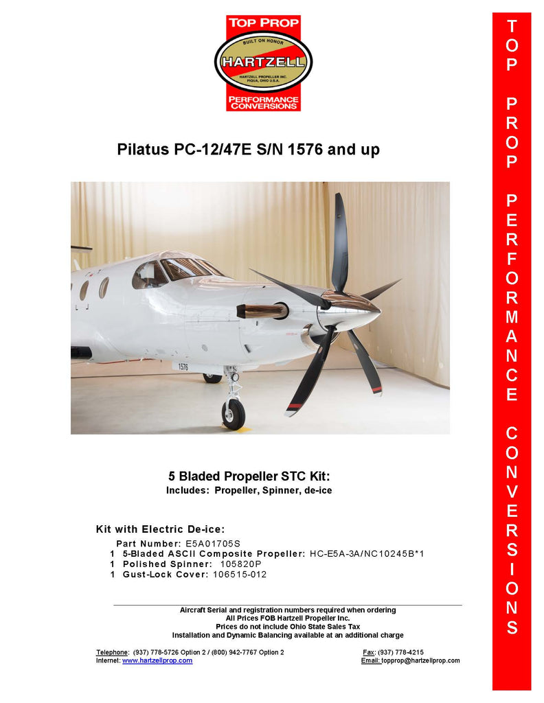 Hartzell STC Kit Pilatus PC-12/47E S/N 1576 (5-Blade) - Ottosen