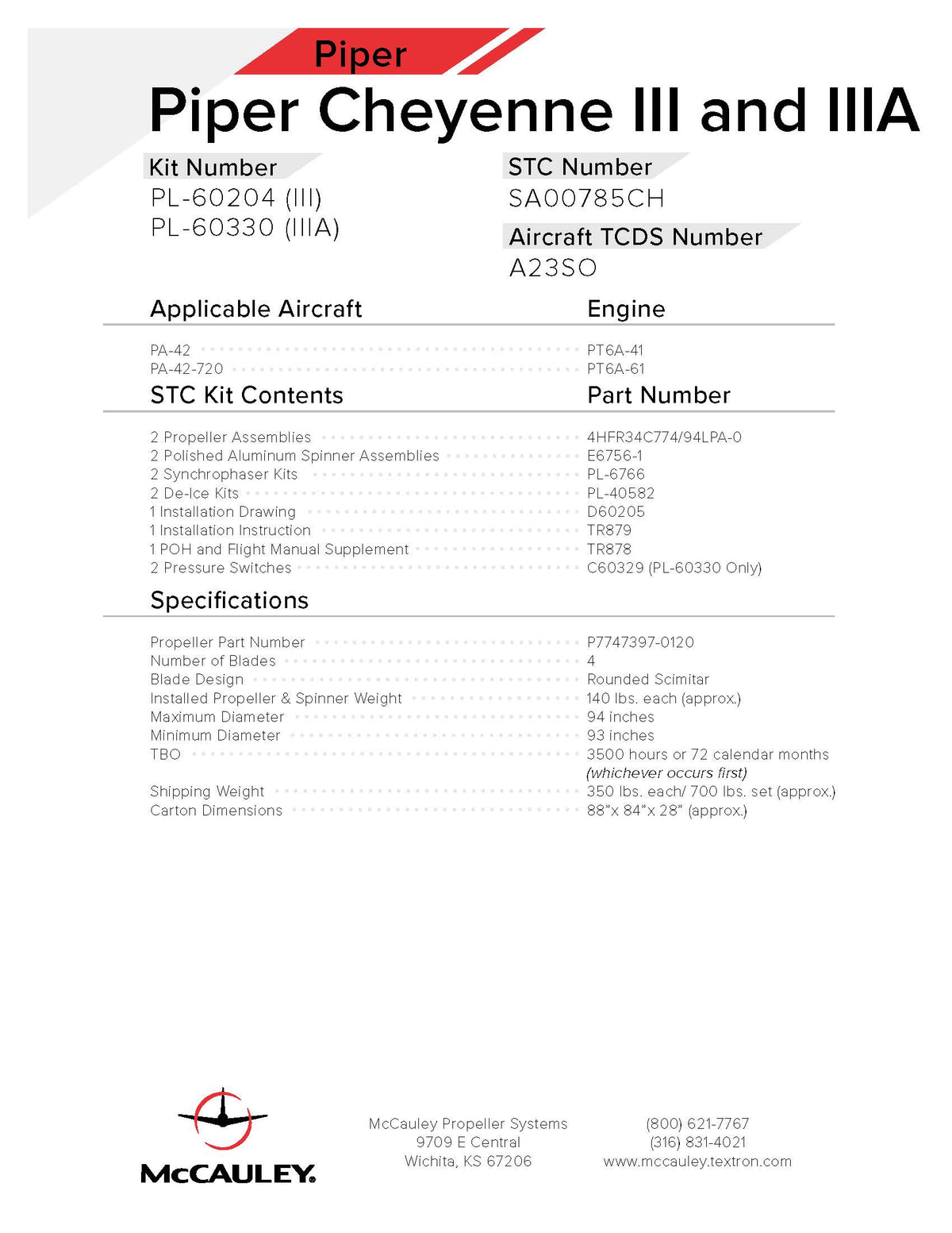 PIPER-CHEYENNE-IIIA-PL-60330-PAGE-1