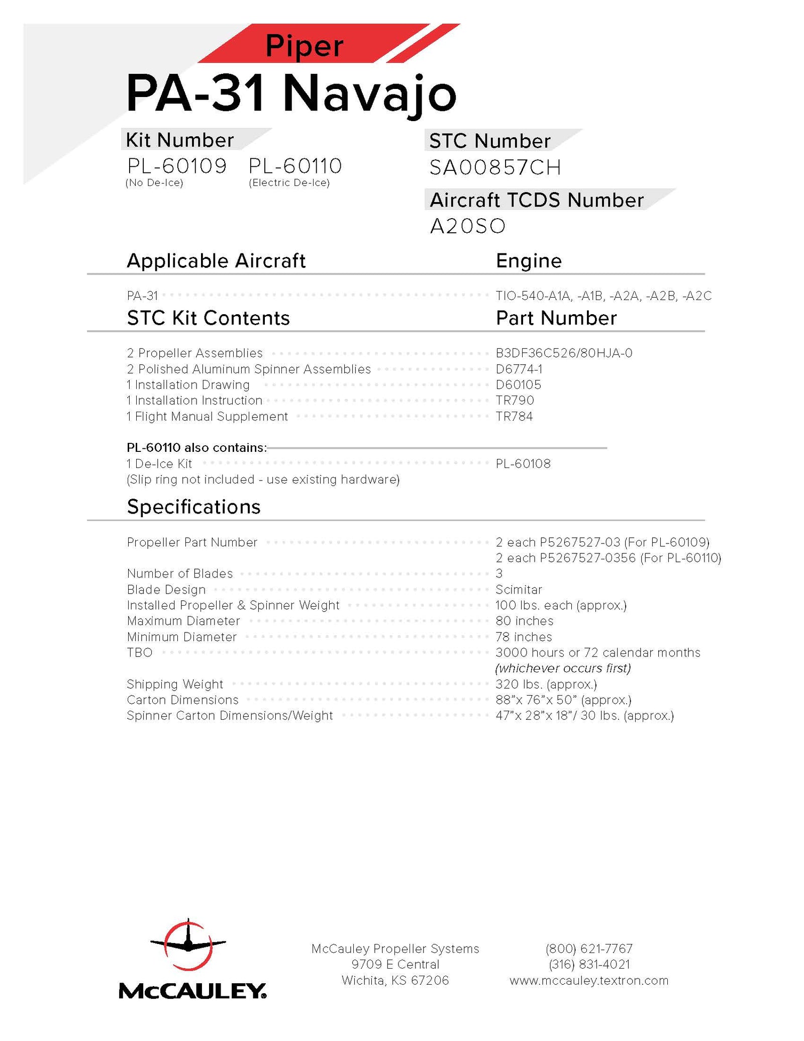 PIPER-NAVAJO-PA31-PL-60109-PAGE-1