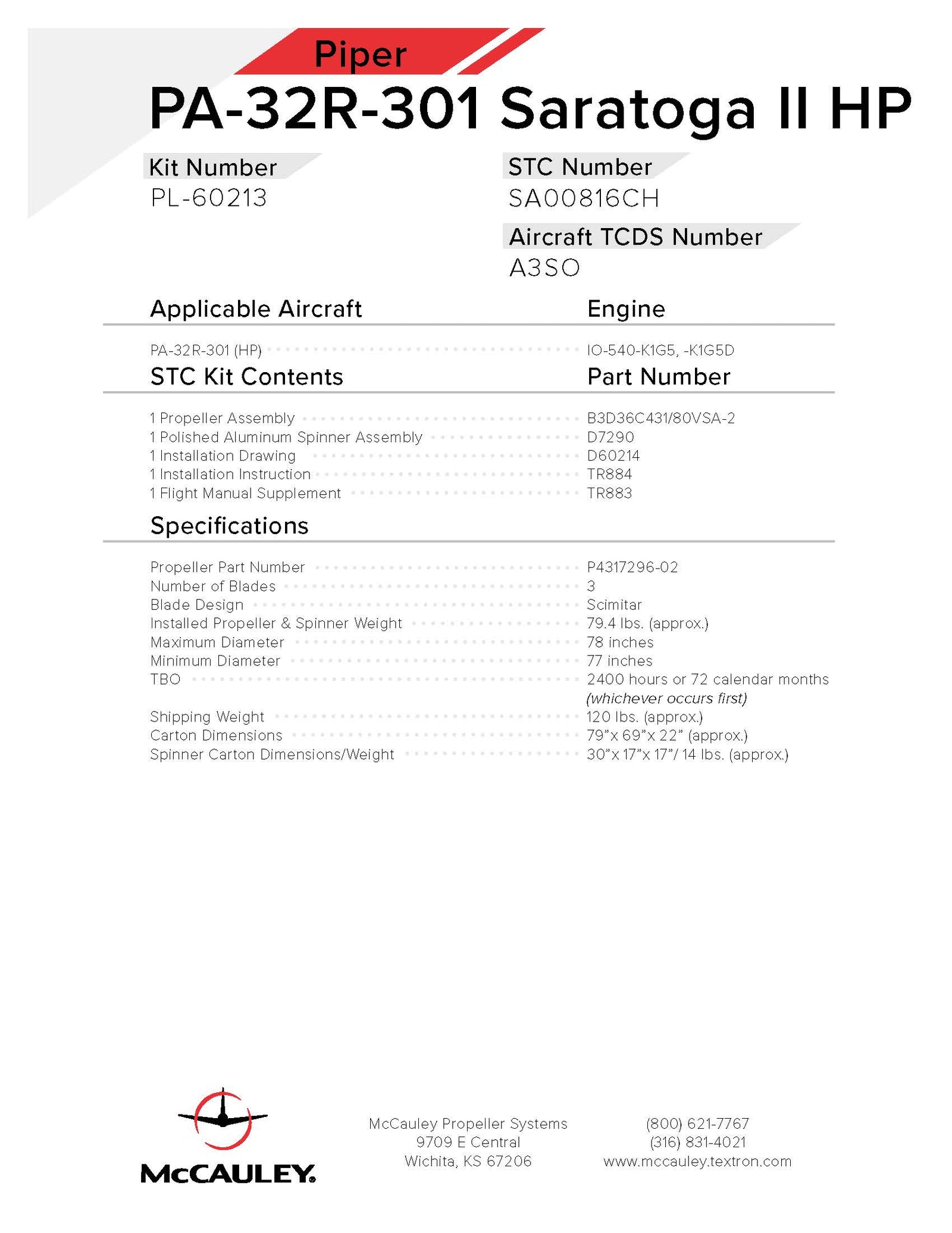 PIPER-SARATOGA-II-HP-PA32R-301-PL-60213-PAGE-1